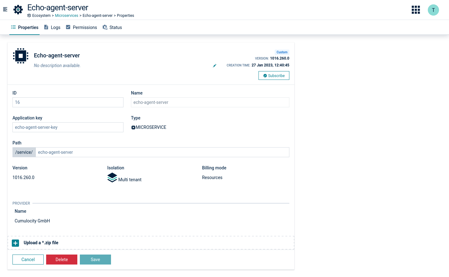 Microservice properties