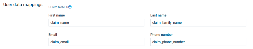 User data mappings