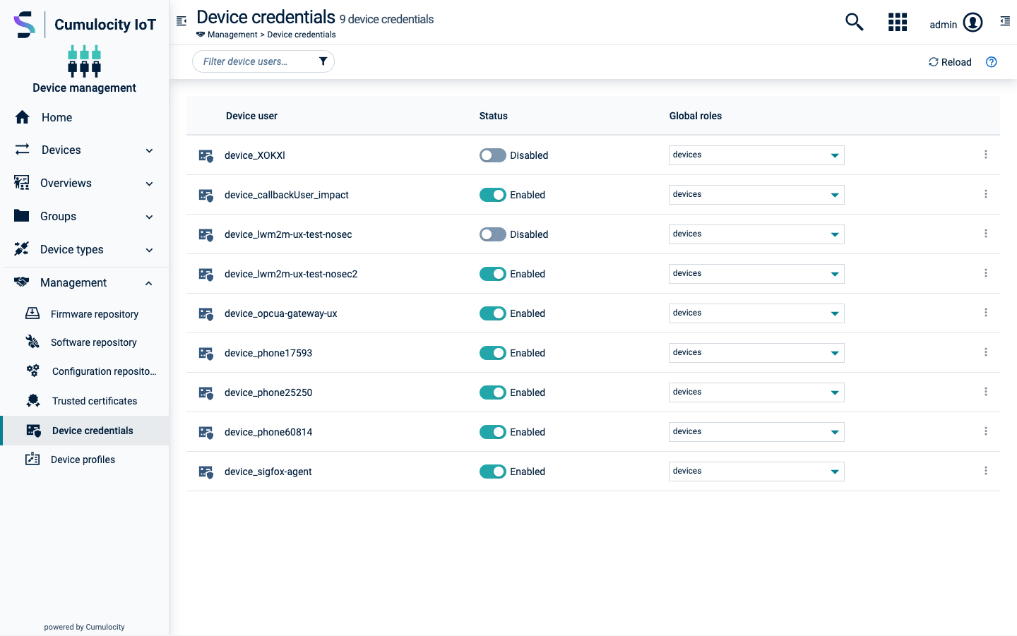 Device credentials