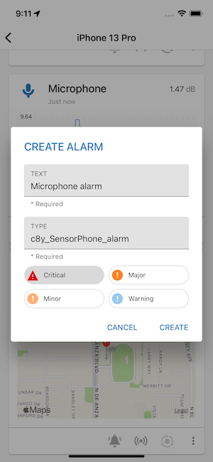 Alarm dialog